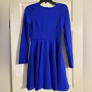 Medium Royal Blue Long Sleeve Party Dress